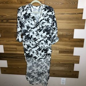 Floral front high low hem top
